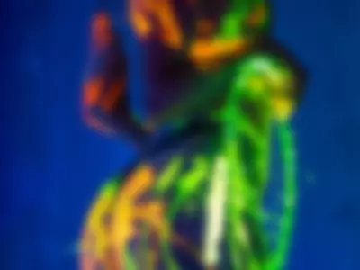 Neon vide and naked body by victoria-aponte