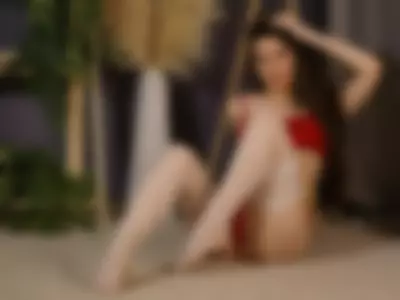 Photoset in sexy red undie with white stocks by Odelyna