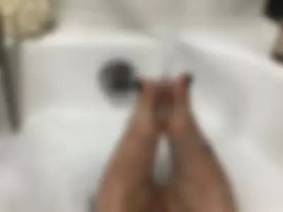 feet and boobs in bathroom by Eva