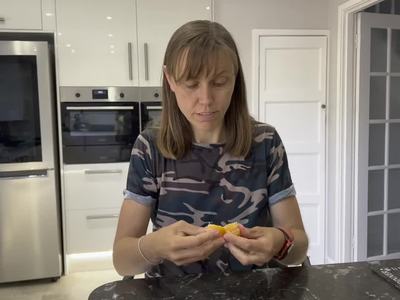 Orange Eating by Hairy Pussy British MILF