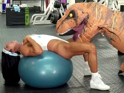 Nina Dolci does a HIIT workout with T-Rex by WTF