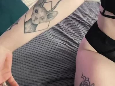 Tattoos and sexy black lingerie by Elen