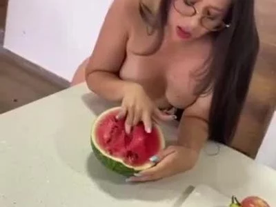 Fingering with wathermelon by mia ferreyra BIGASS
