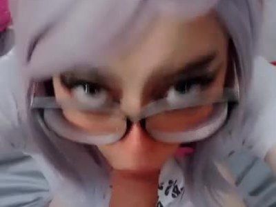 Watch how I suck this dildo and it fucks me hard