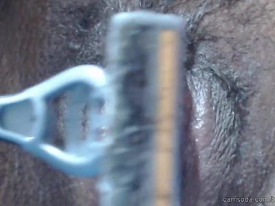 shaving my pussy by HAIRY LATINA