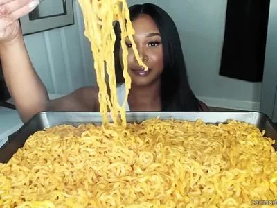 Volcano Noodles Mukbang by blasiancameleon