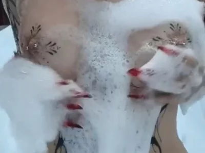 Topless foam bathing fun by EdaGloss