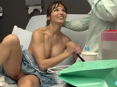 Hottie gives a handjob from her hospital bed by public-nudity