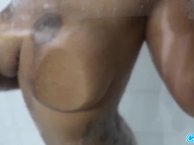 32DDD Tits Wet On Shower Glass by Chloe Collins