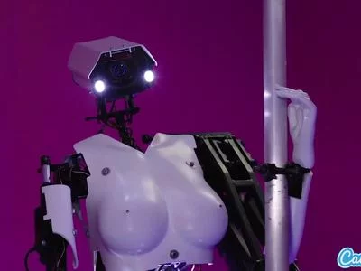 Cyber sex with Robot Girl Stripper by flingster