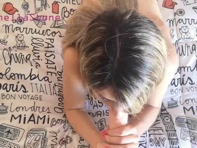  A blowjob to my big realistic dildo, deep throat POV angle by antonellastone