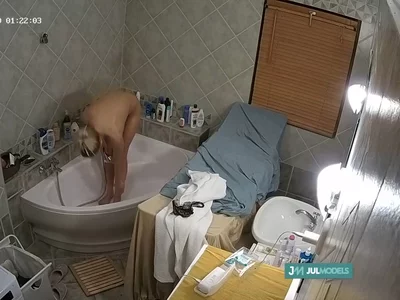 Female washing herself by Julmodels Bathroom 1st Floor-1