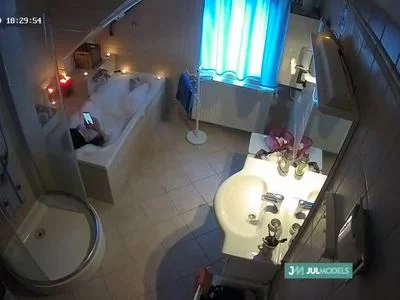 Girl showering & touching self by Julmodels Bathroom 2nd Floor-2