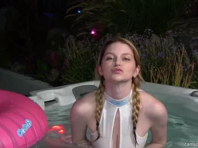 Bunny Colby bounces around her big tits in the jizz-cuzi hot tub by Hot-Tub