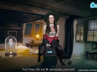 Sexy Teen (18+) Cosplay as Harry Potter - Hermione Granger Rides Sybian Till Massive Climax by Baddiehub Videos