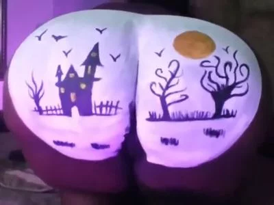 EBONY WITH BODY PAINT IN HER BIG ASS by allhanna