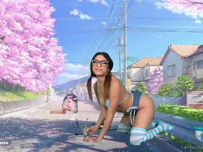 Cute Latina Teen Cosplay as Mei Overwatch Masturbates With Dildos